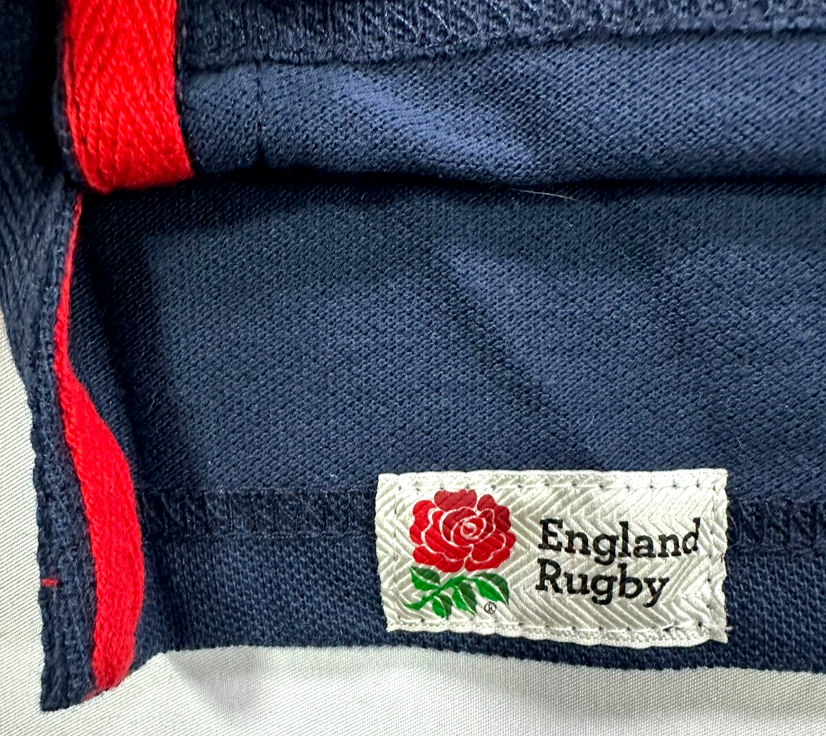 Men's Official Navy Blue England Rugby Polo Shirt- Rugby Football Union- Size XL