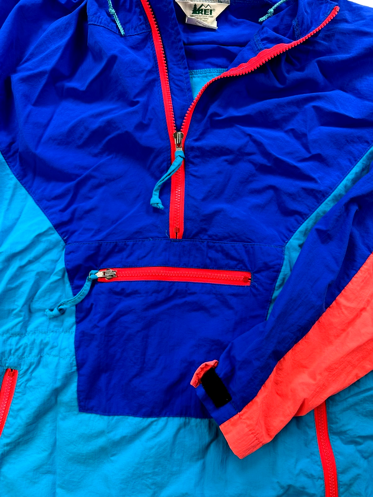 Men's Vintage REI Lightweight Pullover Hooded Windbreaker/Ski Jacket- Size S