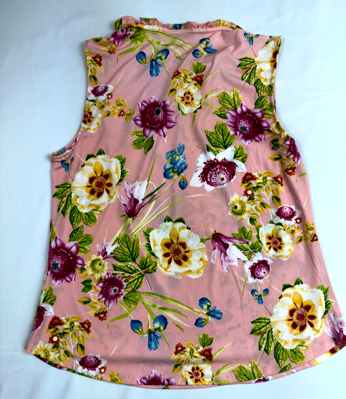 Women's New York & Company Sleeveless Pink Floral Blouse- Size XL