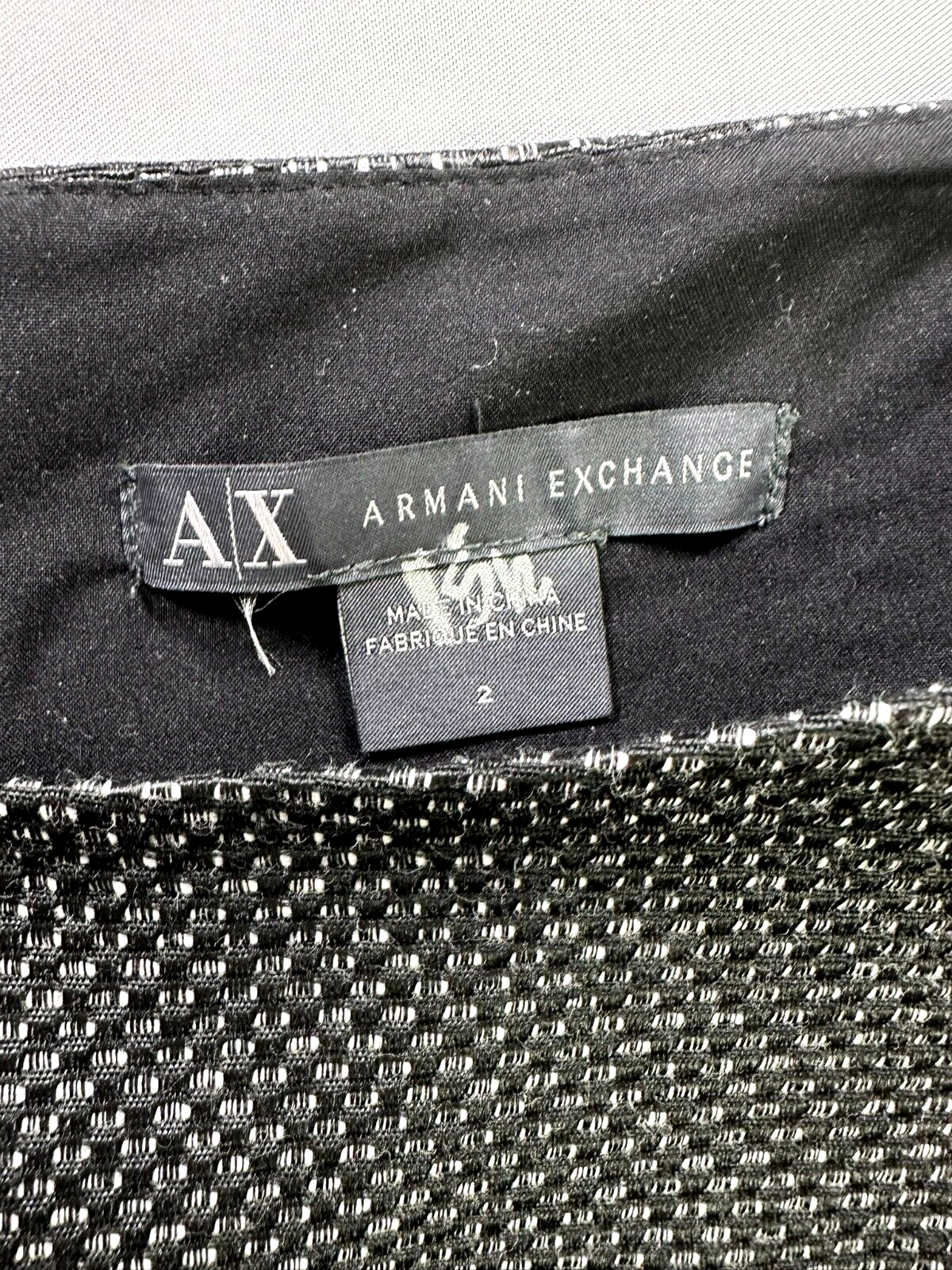 Women's Black Armani Exchange Faux Leather Accent Dress- Size 2