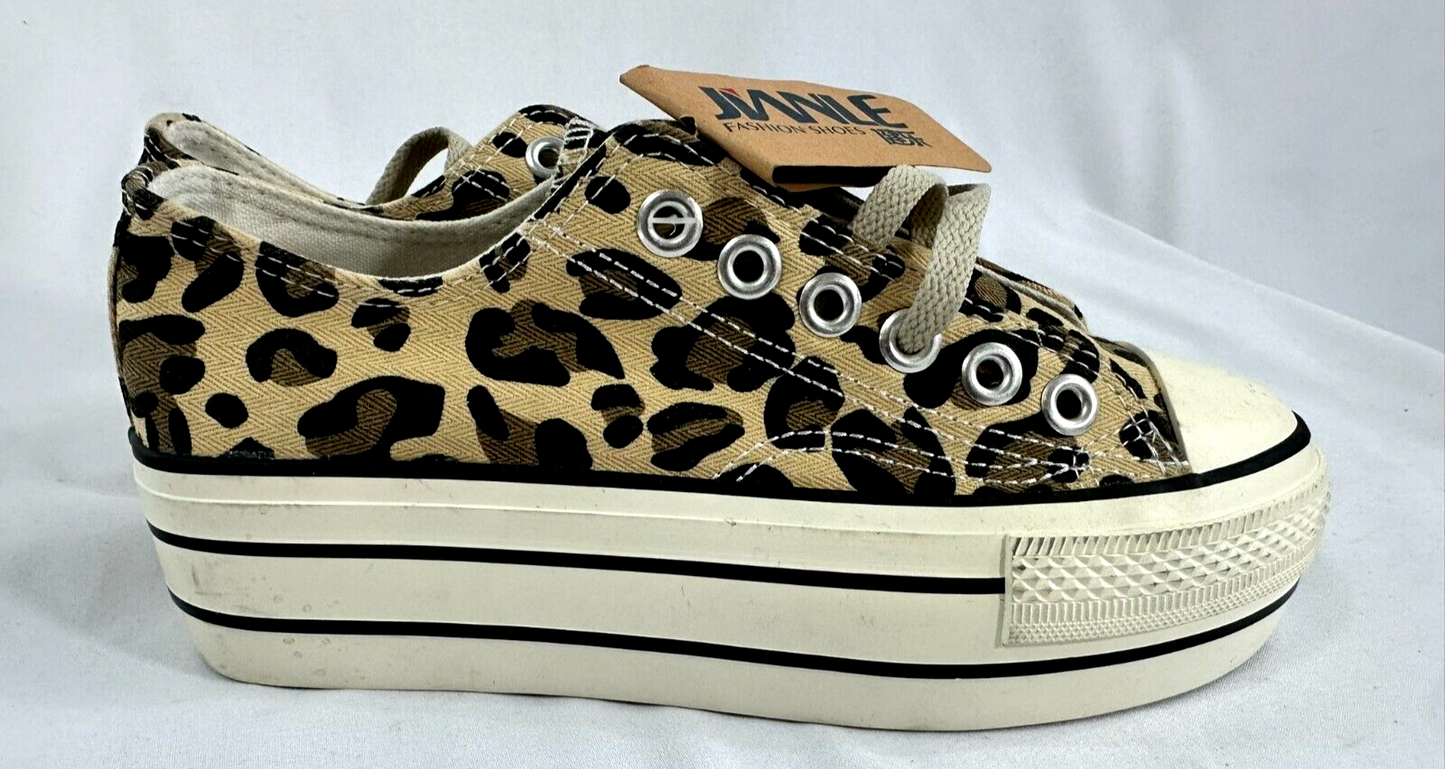 Women's Animal Print Platform Sneakers- Size 6
