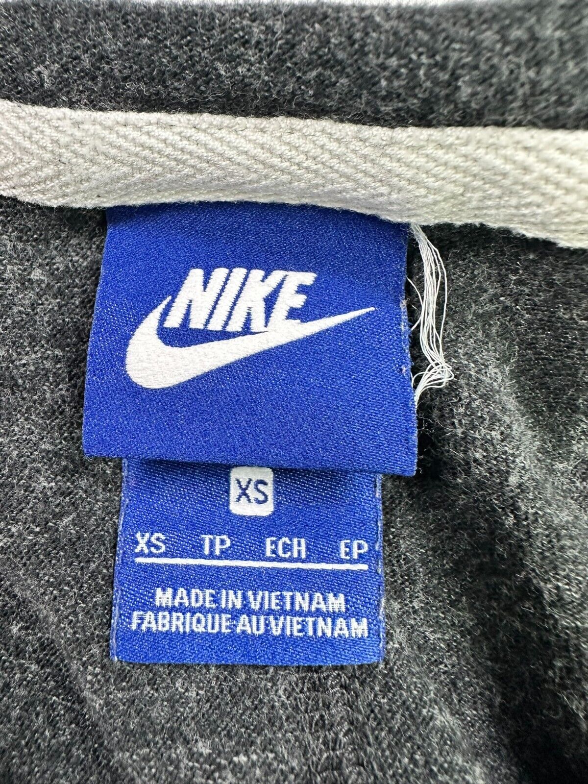 Women's Gray Vintage Nike Just Do It Lightweight Zip Hoodie Blue Label- Size XS