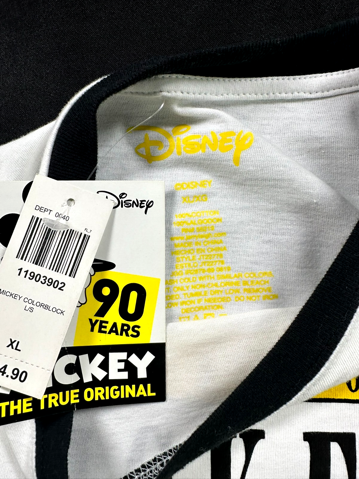 Women's Disney Official Mickey Mouse True Originals Long Sleeve T-Shirt- Size XL