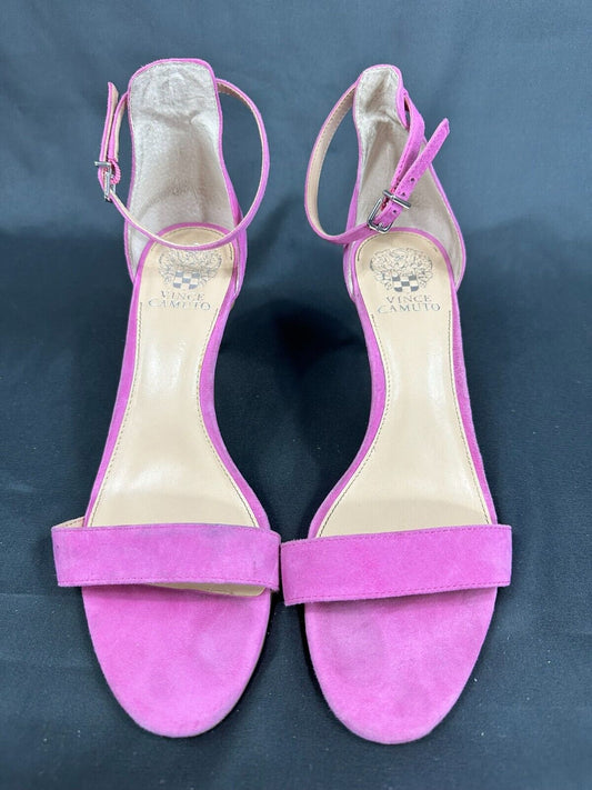 Women's Vince Camuto Fuchsia 3" High Heel Open Toe Strap Shoes- Size 10M
