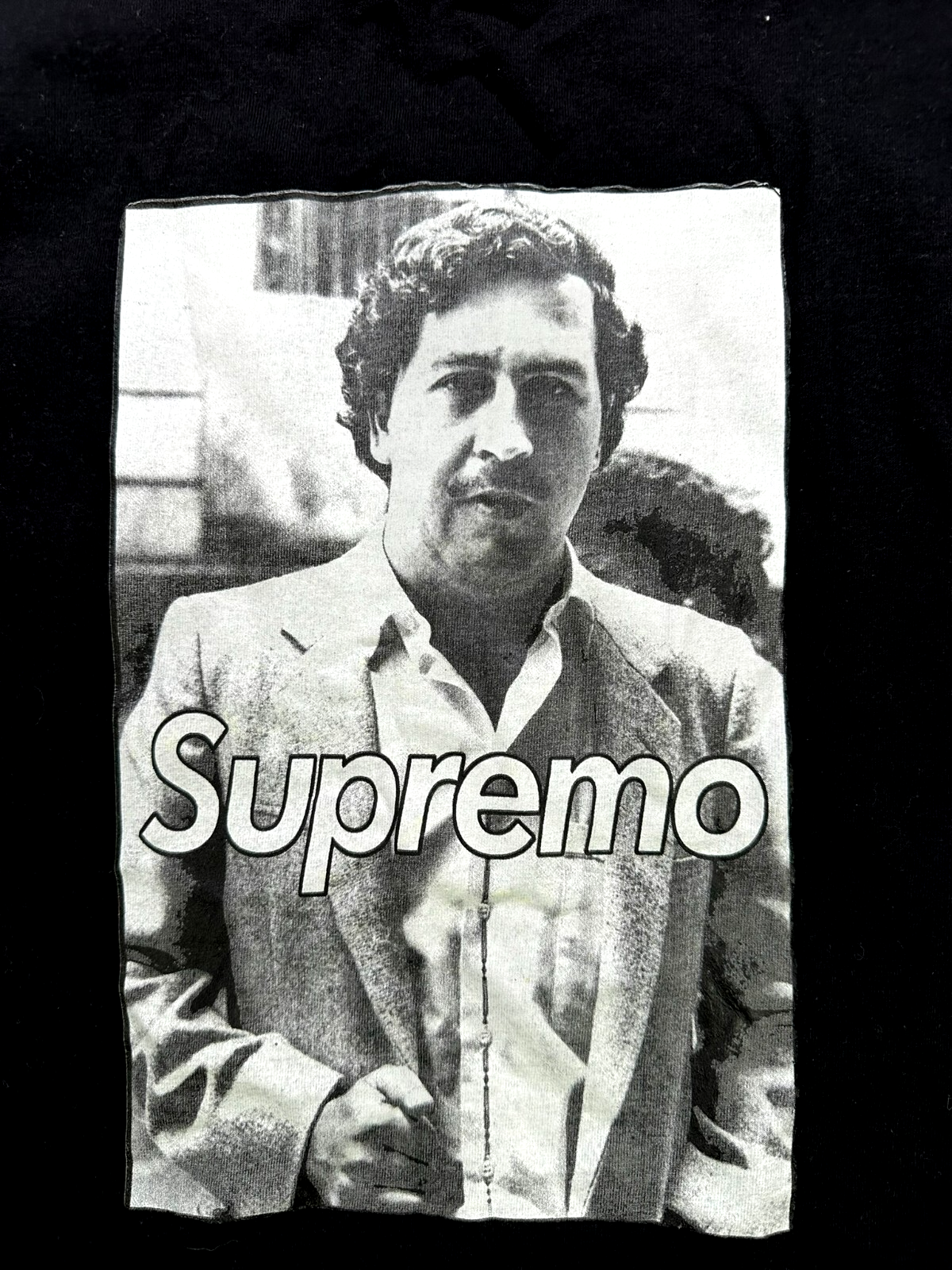 Men's Black Pablo Escobar "Supremo" Graphic T-Shirt- Size L
