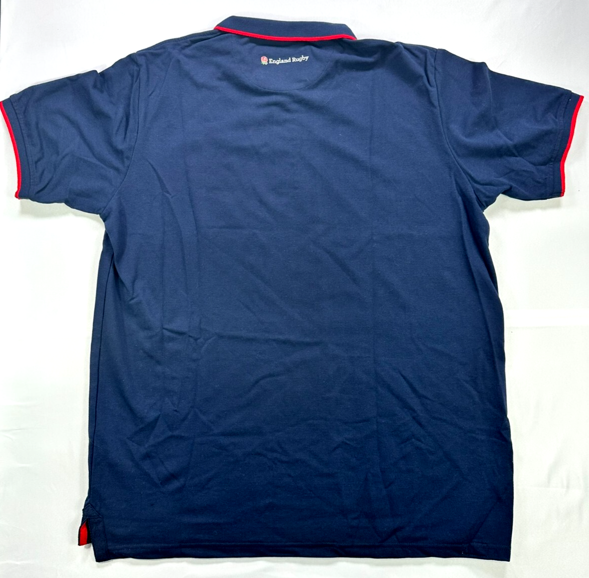 Men's Official Navy Blue England Rugby Polo Shirt- Rugby Football Union- Size XL