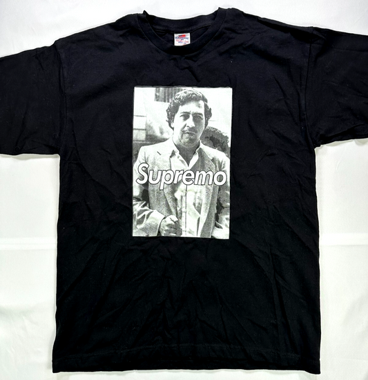 Men's Black Pablo Escobar "Supremo" Graphic T-Shirt- Size L