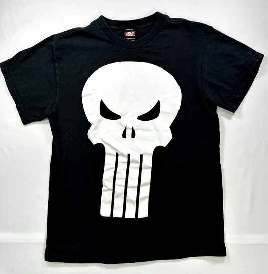 Teen Boy's Vintage Black Marvel Mad Engine Edition The Punisher T-Shirt- Size M