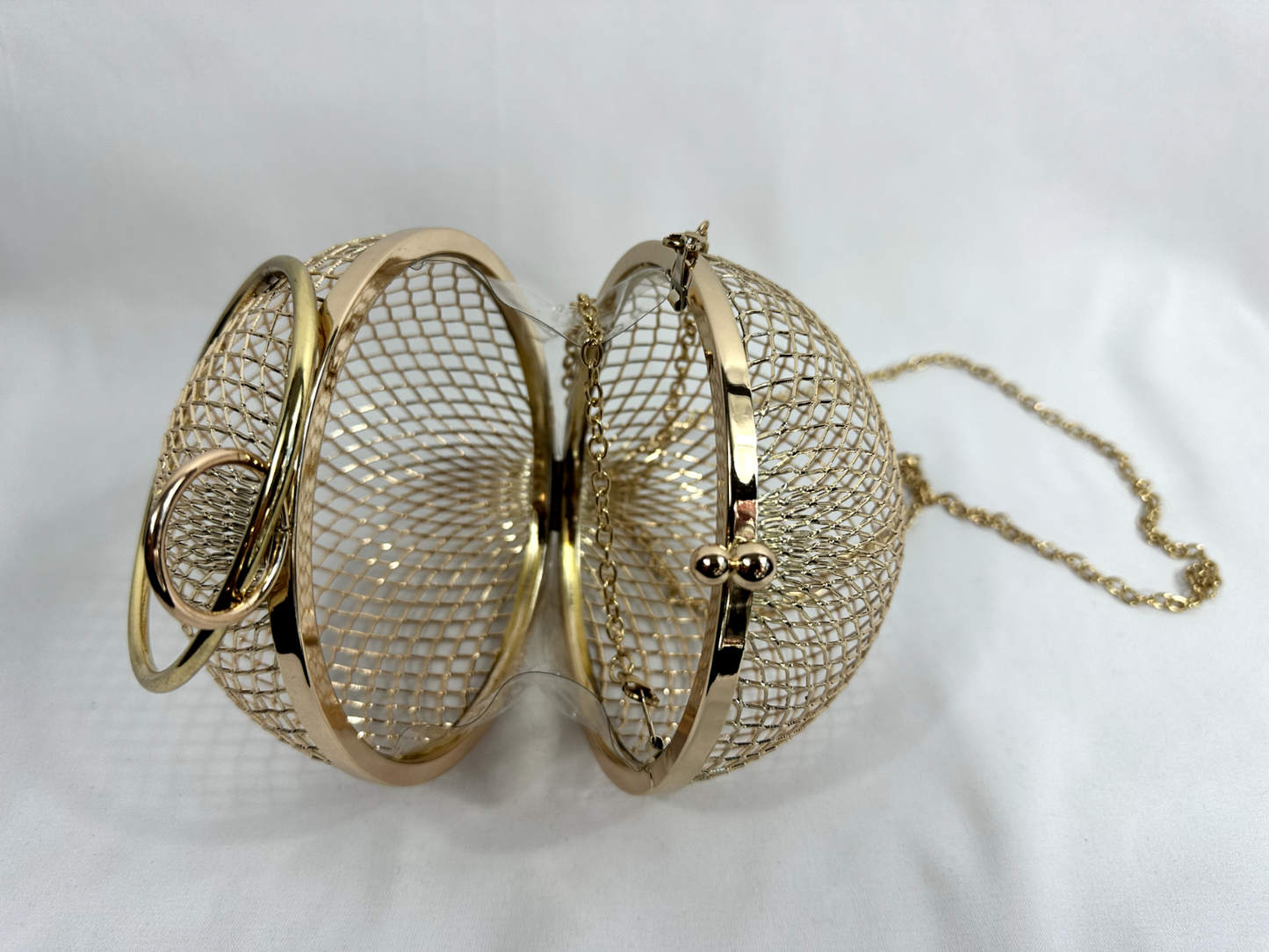 Steve Madden BCaged Gold Mesh Ball Purse