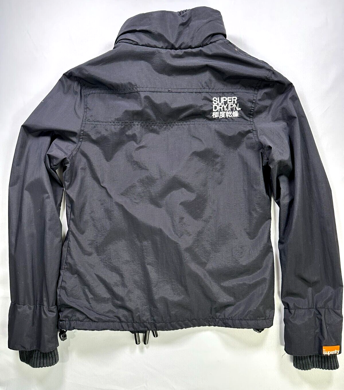 Women's Black Superdry Japan Windcheater Weatherproof Nylon Jacket-Size M