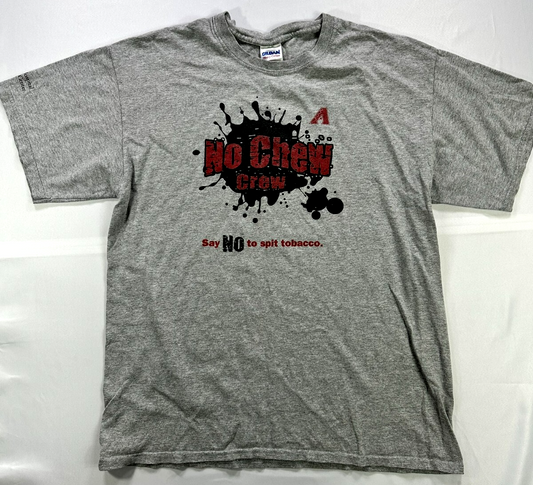 Men's Vintage Gray MLB Arizona Diamondbacks "No Chew Crew" T-Shirt- Size L