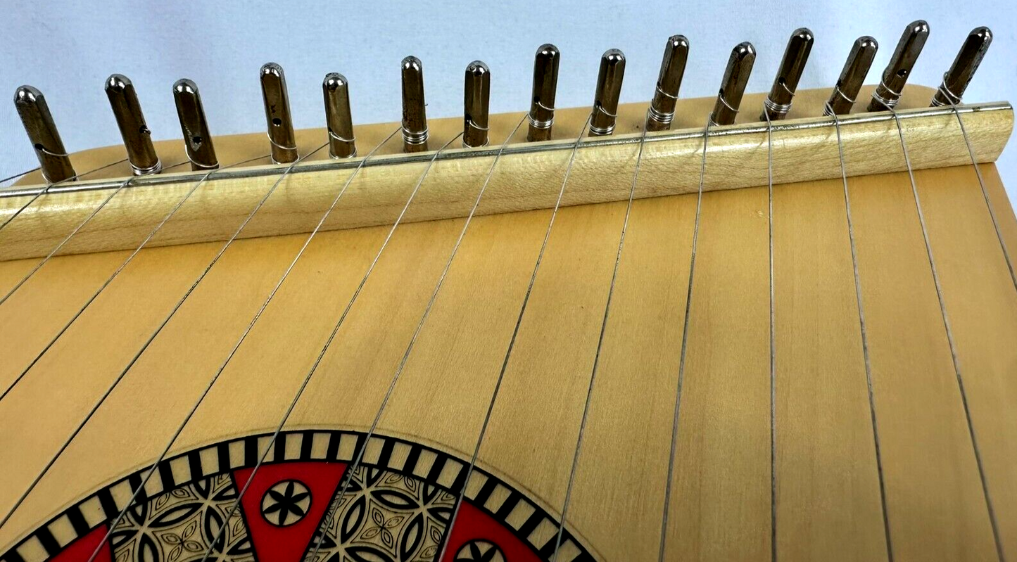 Wooden Romanian Harp Musical Instrument 14 × 8.5 × 1.5" Hearth Song