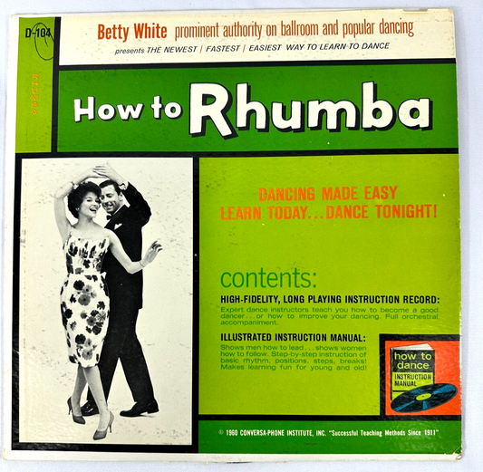 Betty White Presents How To Rhumba Conversa-Phone Institute 1960 Vinyl Record