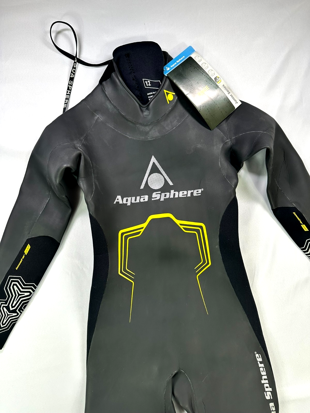 Youth Black Aqua Sphere Rage Series Full Body Zip Wetsuit (SU23512Y)- Size 12