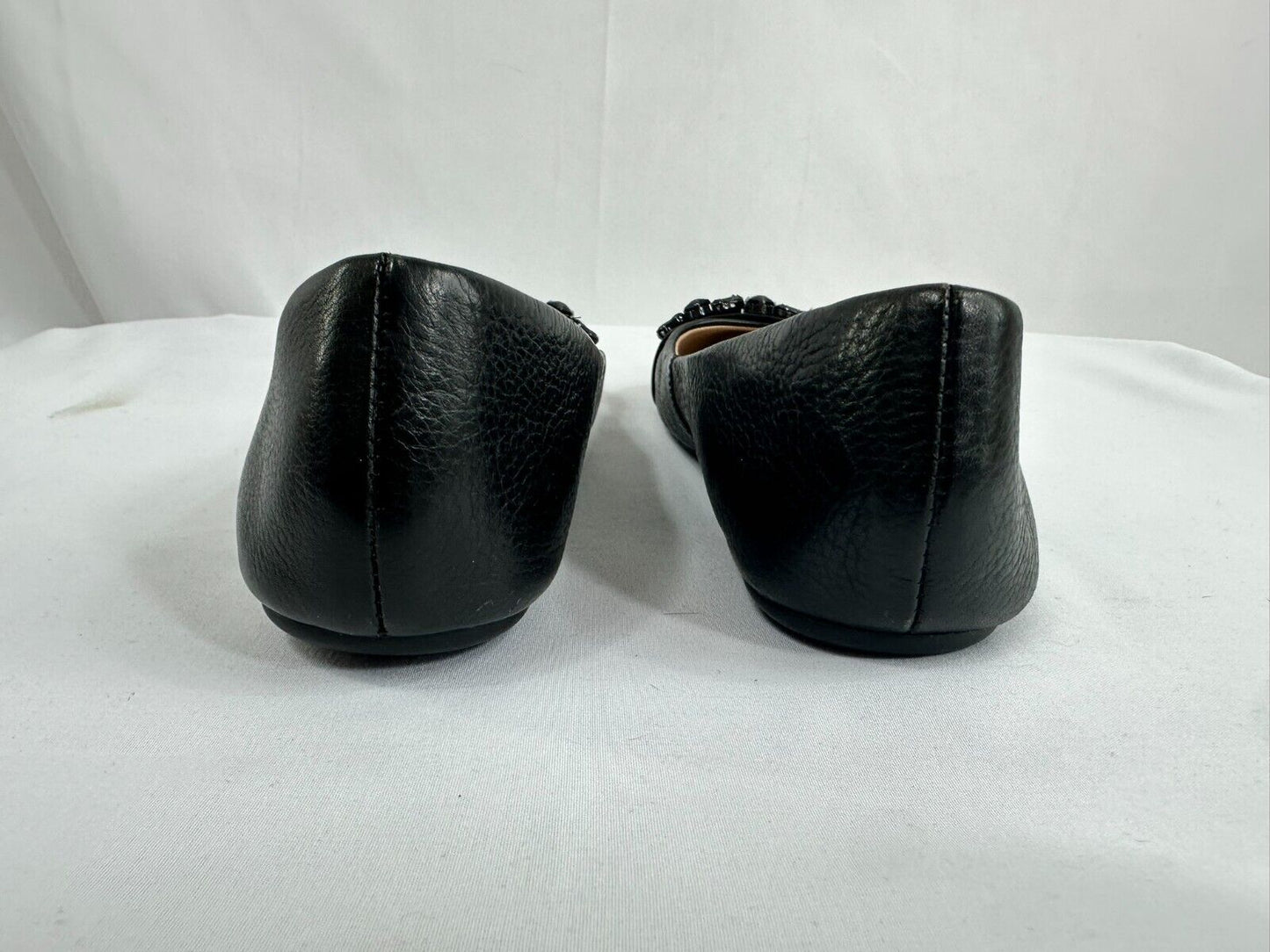 Women's Karl Lagerfeld Black Leather Viola Flats- Size 7.5M