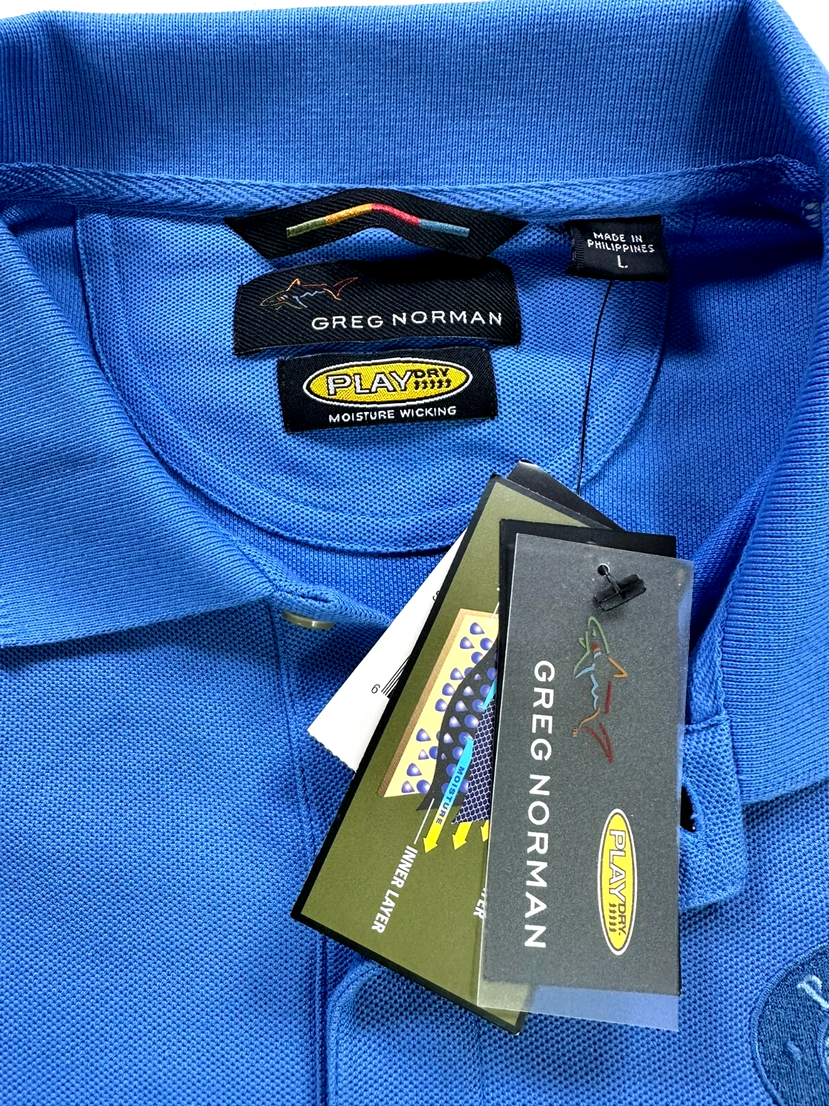 Men's Blue Greg Norman Portofino Bay Hotel Orlando FL Golf Polo Shirt- Size L
