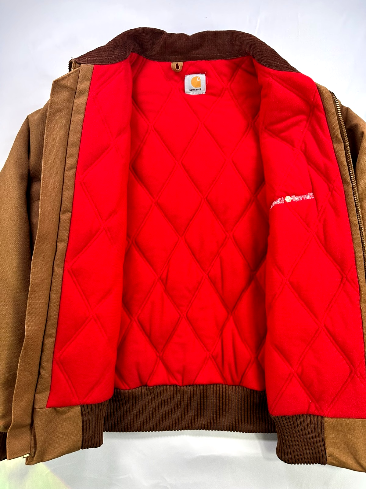 Men's Brown Carhartt Quilted Lined Santa Fe Jacket- Size 2XL