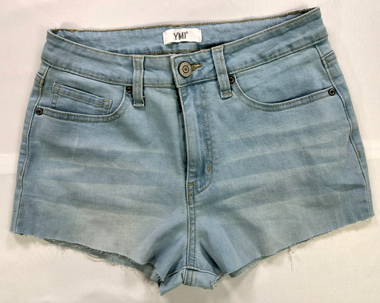 Women's YMI Light Wash Low Rise Cut Off Denim Shorts- Size 9