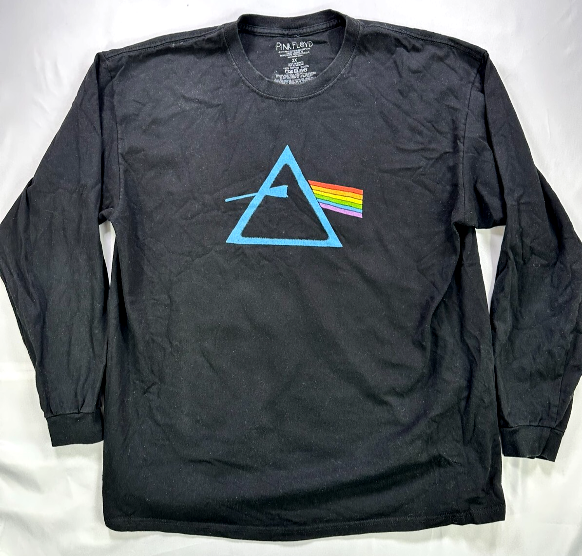 Men's Black Pink Floyd Dark Side Of The Moon Kanji Long Sleeve T-Shirt- Size 2XL