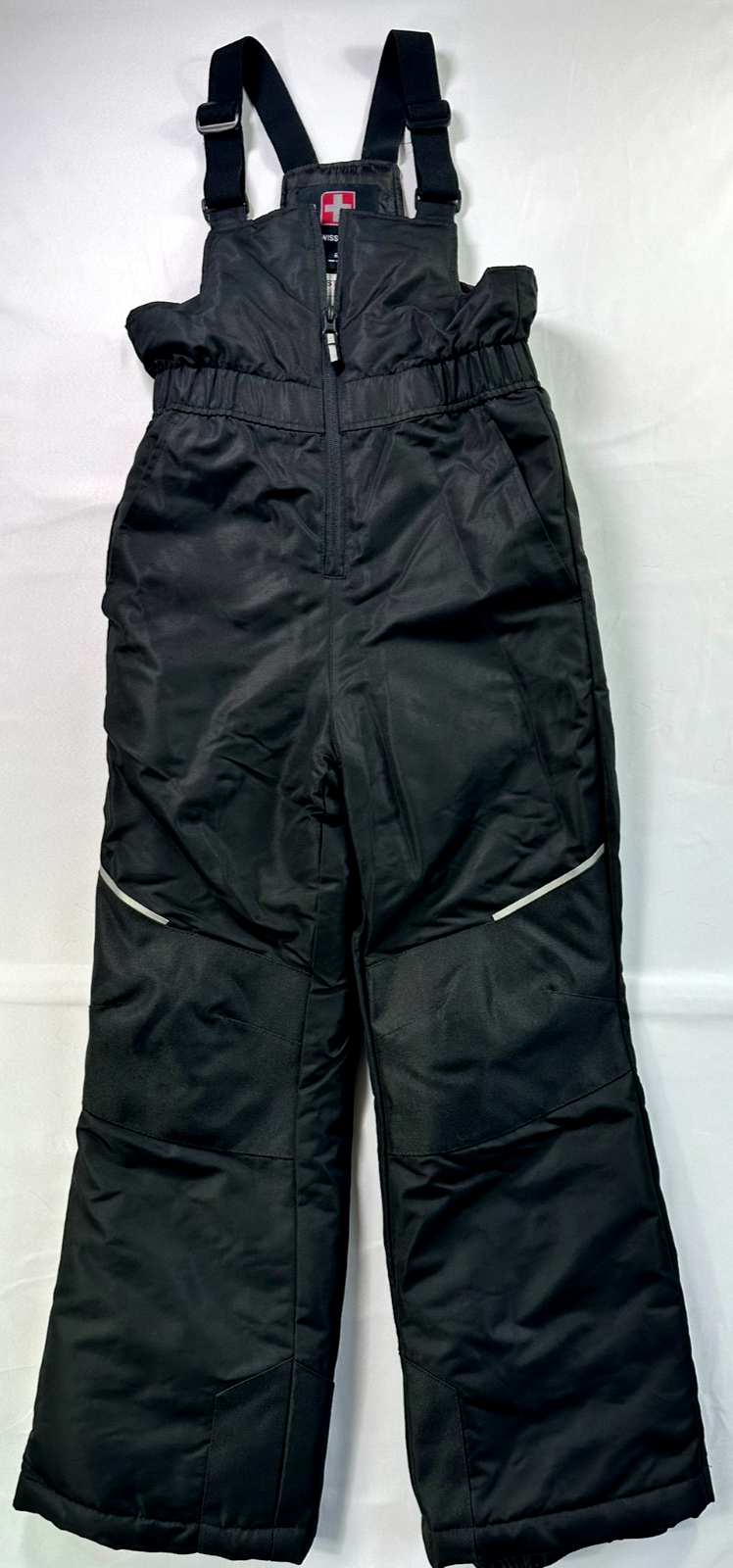 Youth Black SwissTech Ski/ Snow Bib Pants Suspenders W/ Pockets- Size M (9)