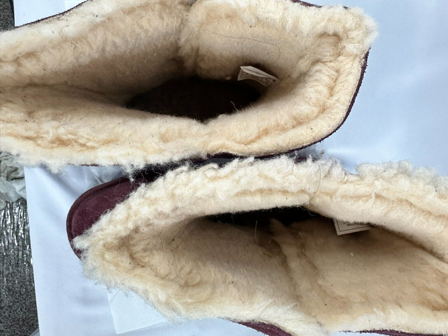 Women s Bearpaw Mariana Wine Color 9" High Sheepskin Boot- Size 9