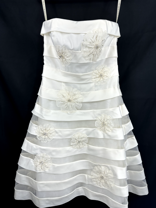 Women's Galina Tea Length Wedding Dress- Ivory ES9895 Size 6