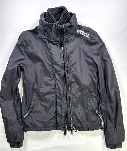 Women's Black Superdry Japan Windcheater Weatherproof Nylon Jacket-Size M