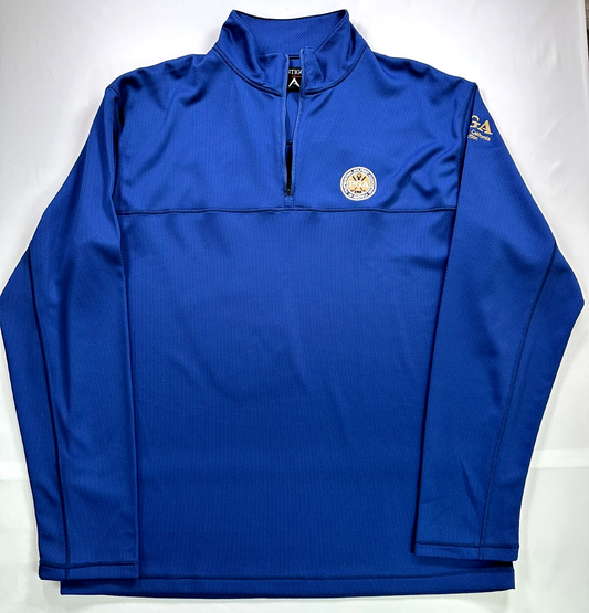 Men's Blue Antigua PGA Golf 1/4 Zip Pullover- Size L