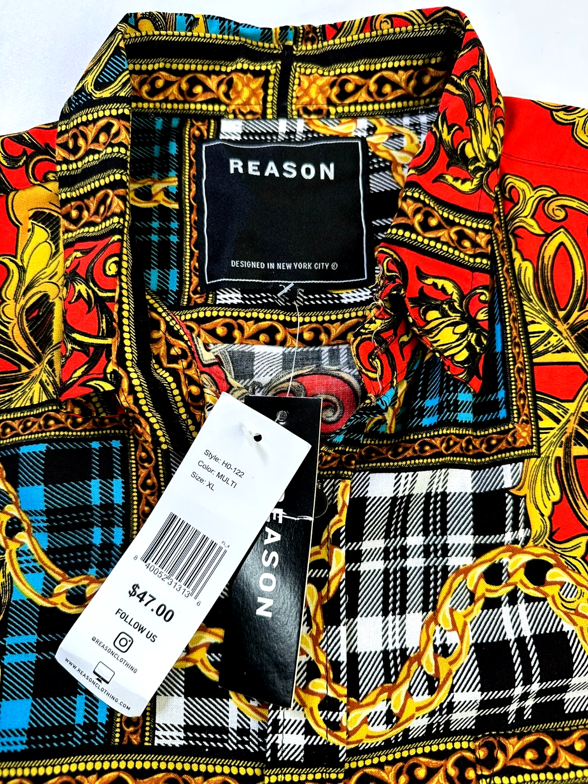 Men's Reason NYC Brand Button Up Shirt- Size XL