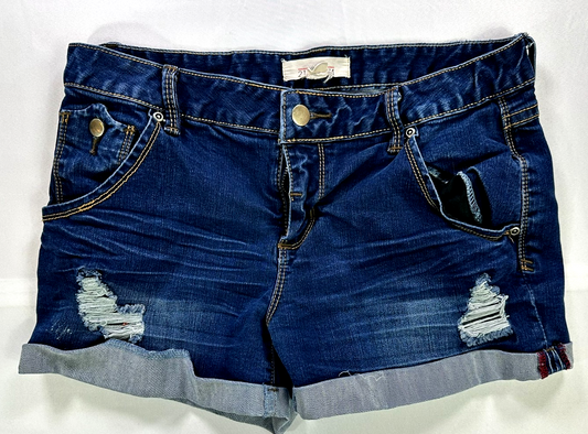 Women's 21 Denim Distressed Cut Off Denim Shorts- Waist 28