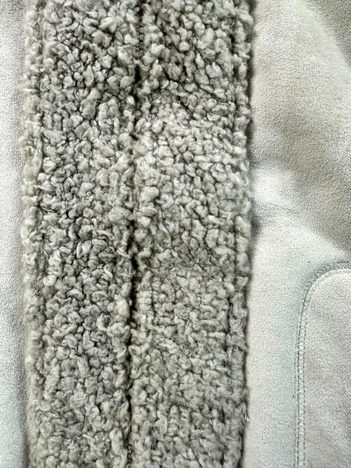 Women's Cream Suede Shell Cabelas Hooded Sherpa Full Zip Jacket- Size M