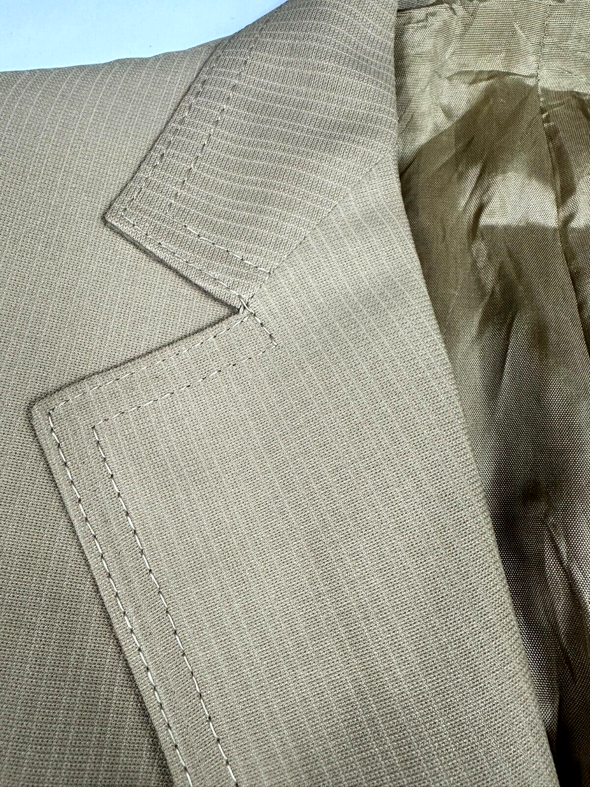 Men's Vintage Beige Textured Double Stitched Blazer- Size 36R