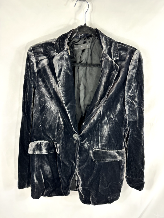 Women's Zara Silk Velvet Blazer and Pants Set- Size Medium