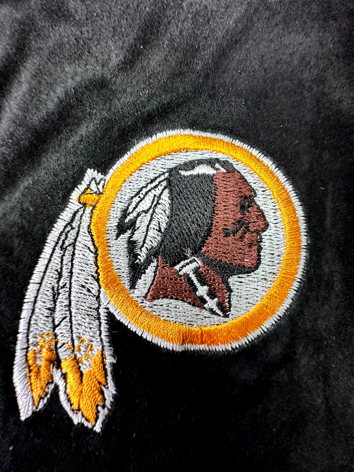 Men's Vintage Black NFL Washington Redskins Suede Leather Jacket- Size XL