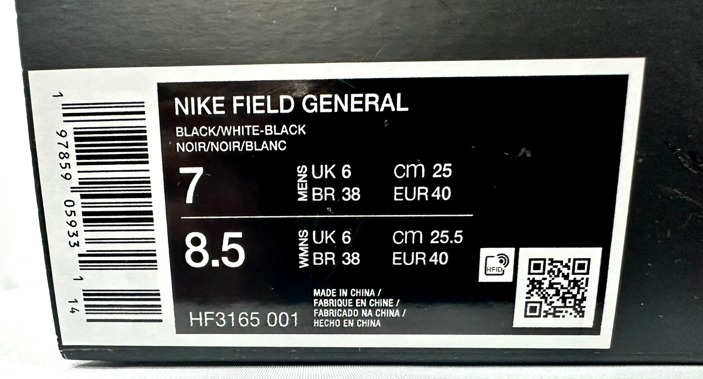 Men's Nike Field General Black & White Indoor/Turf Cleats (HP3165-001) Size 7