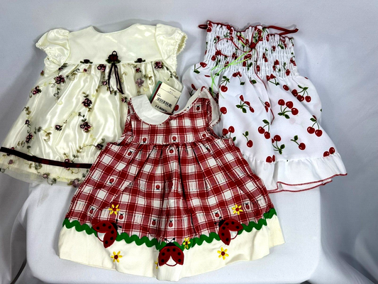 Spring/Easter Girls Dress Collection-3-6 Months (3 Dress Lot)