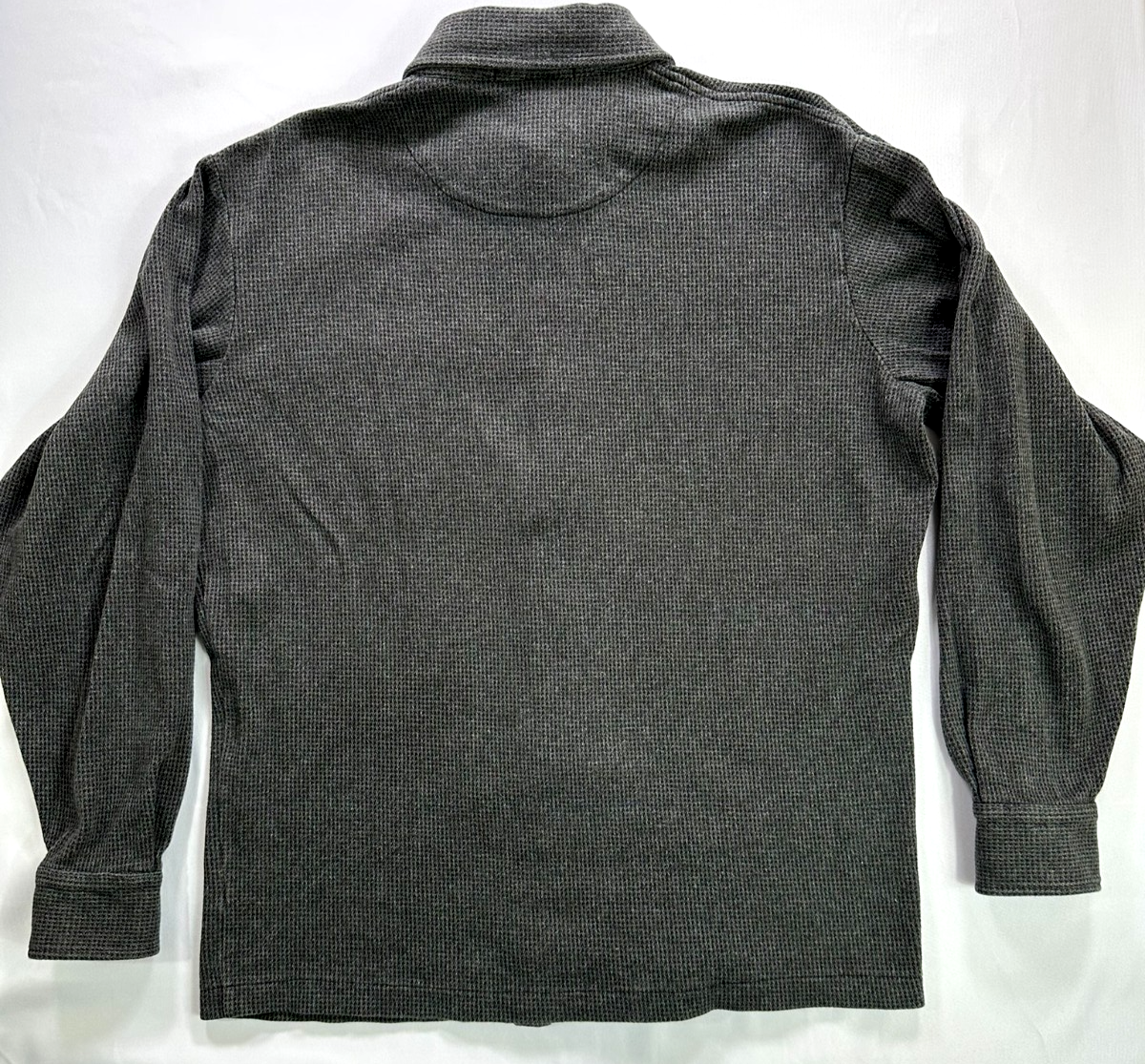 Men's Vintage Dark Gray Polo By Ralph Lauren Knit Button Up Shirt- Size M