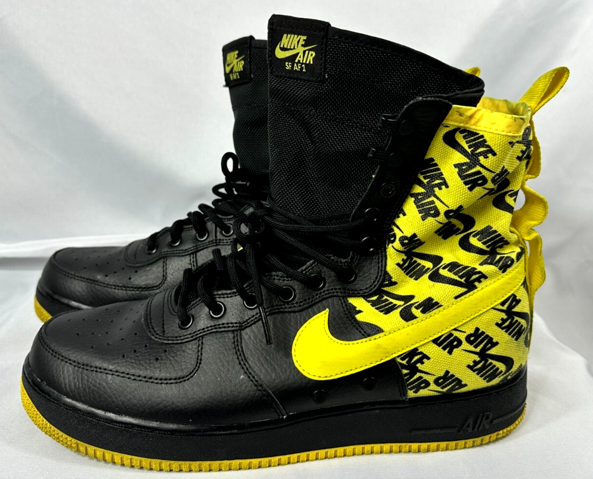 Men's Nike SF Air Force 1 Black & Dynamic Yellow (AR1955-001) Size 12
