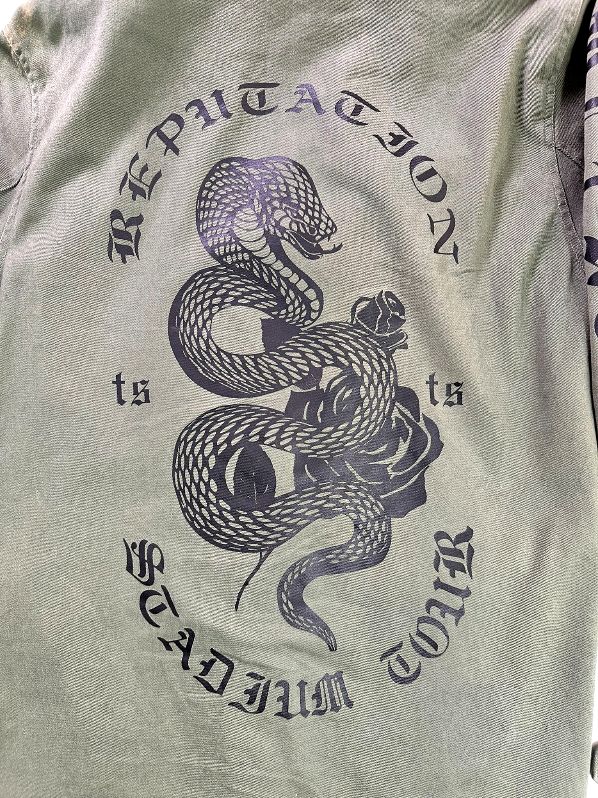 Women's Taylor Swift Reputation Tour Official Green Hooded Army Jacket- Size S