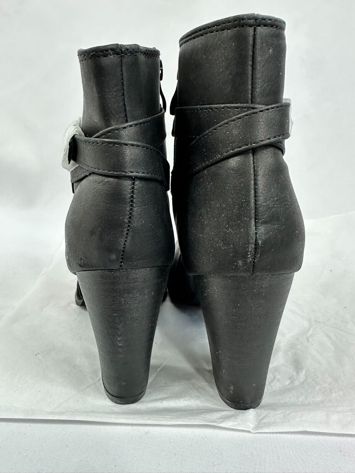 Women's Top Moda Black Zip Up 2.5" Heel Boot- Size 9