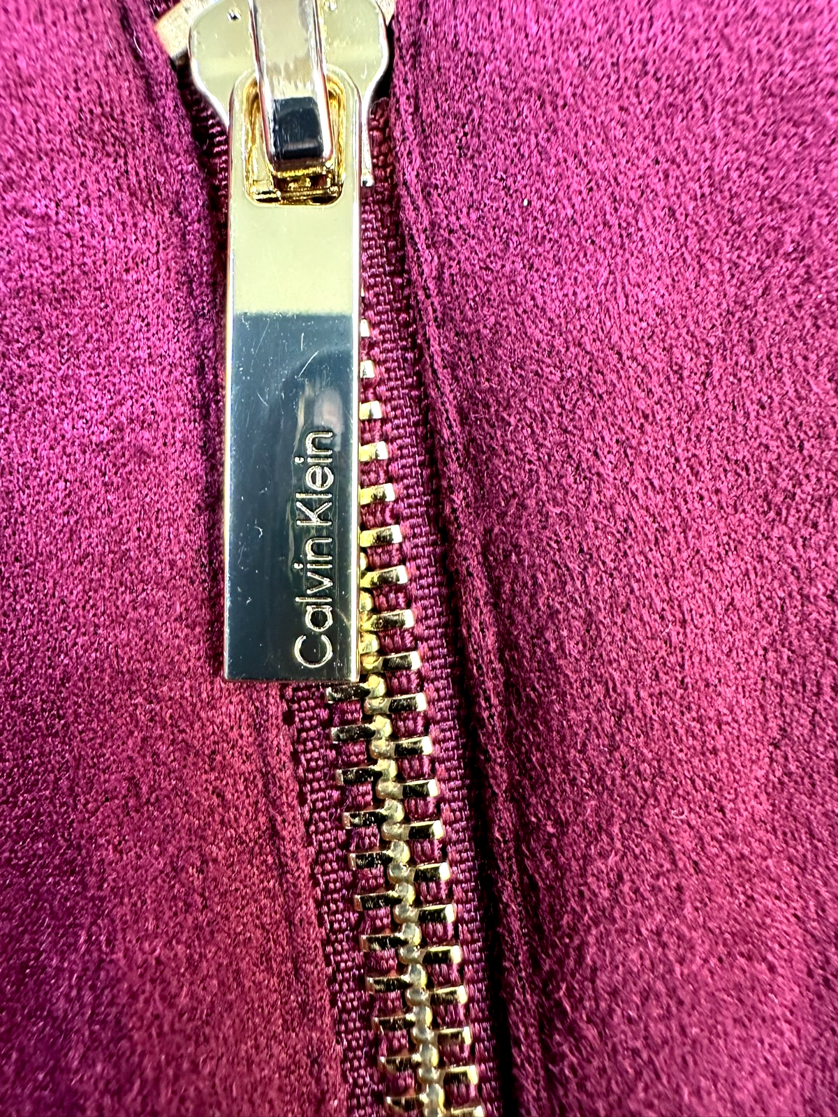 Women's Burgandy Calvin Klein Faux Suede Sheath Dress- Size 4