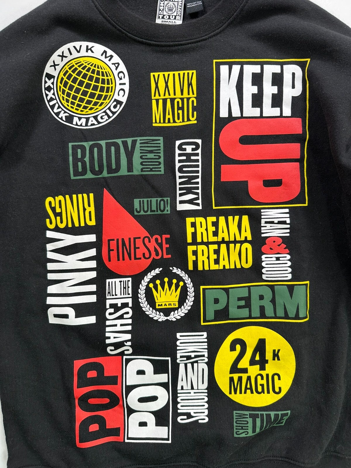 Women's Bruno Mars Official 24 Karat Magic World Tour Sweatshirt- Size S