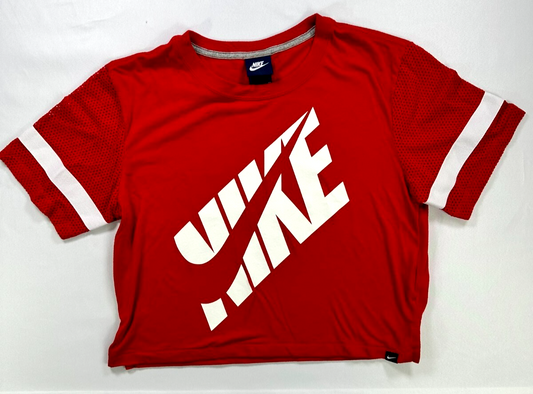 Women's Vintage Red Nike Short Sleeve Crop Top- Size XS