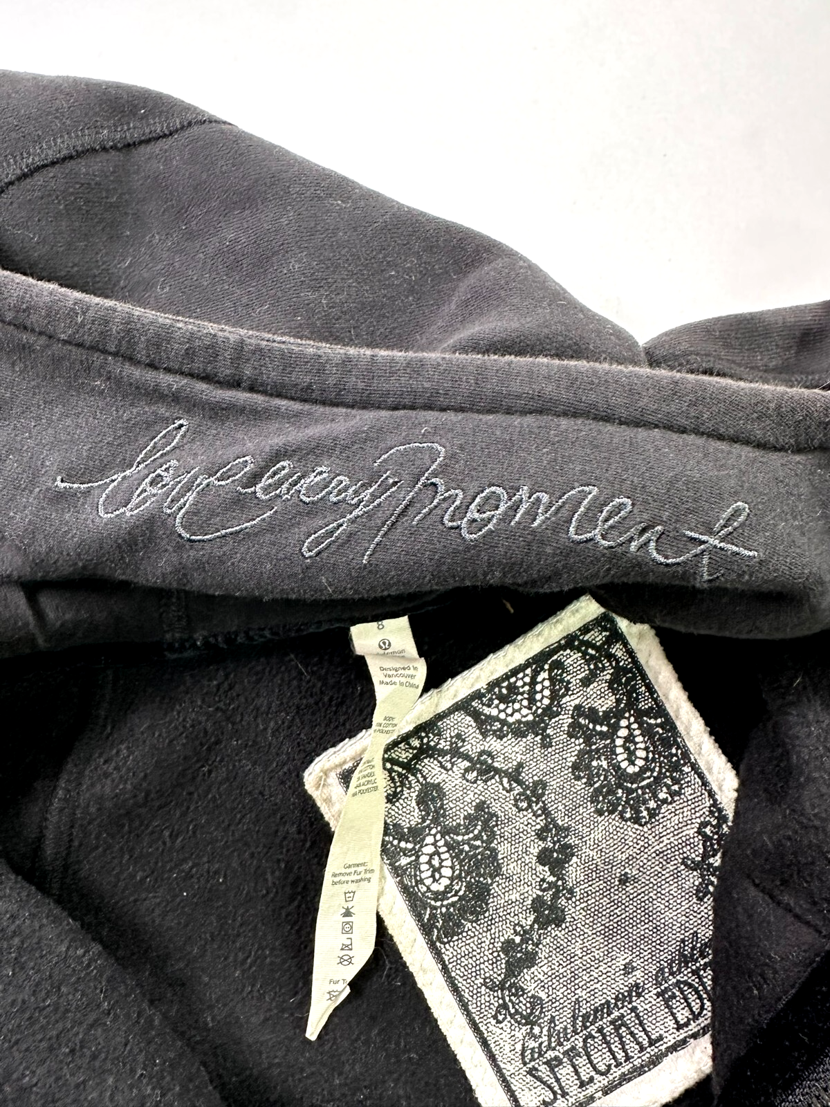 Women's Black Lululemon Athletica Special Edition Scuba Full Zip Hoodie- Size 8