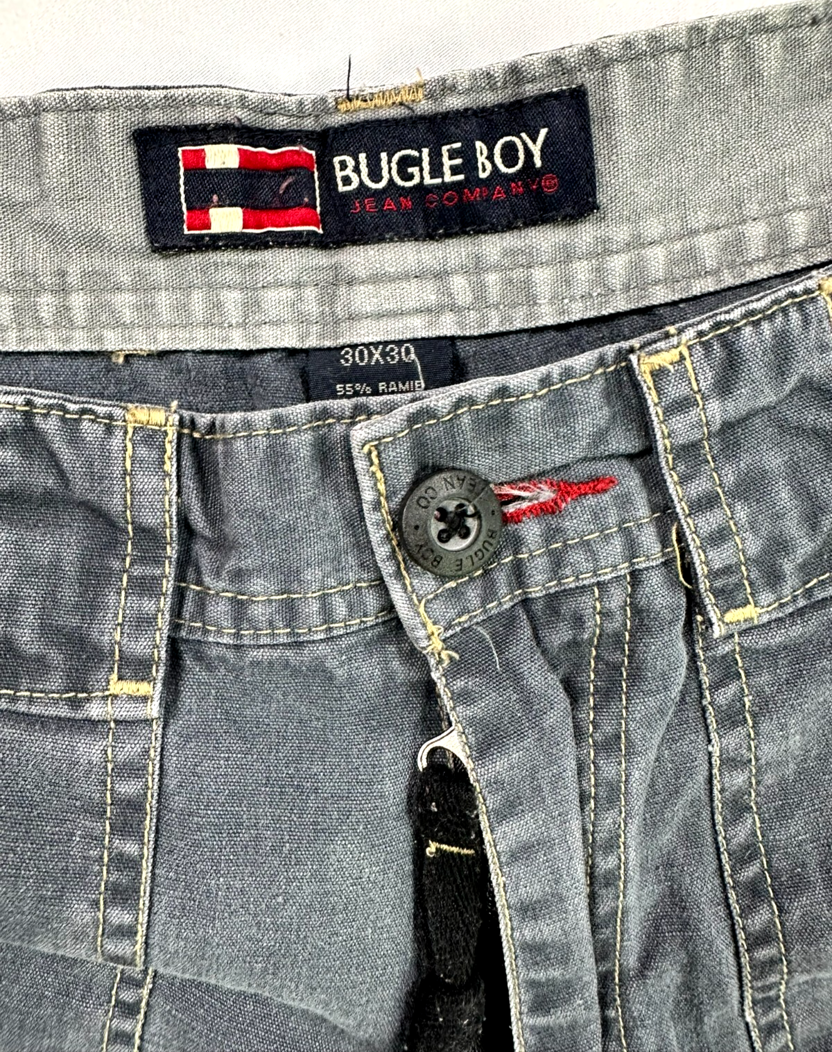 Men's Vintage Bugle Boy Dark Gray 9 Pocket Cargo Pants- Size 30 x 30