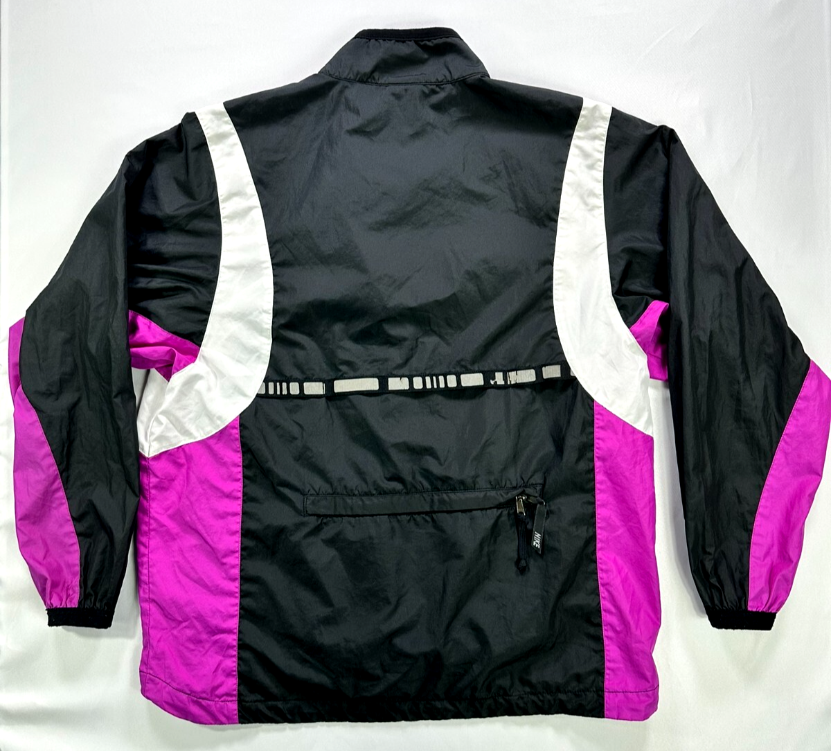 Women's Vintage 1980s Black, Purple & White Nike Running Windbreaker- Size M