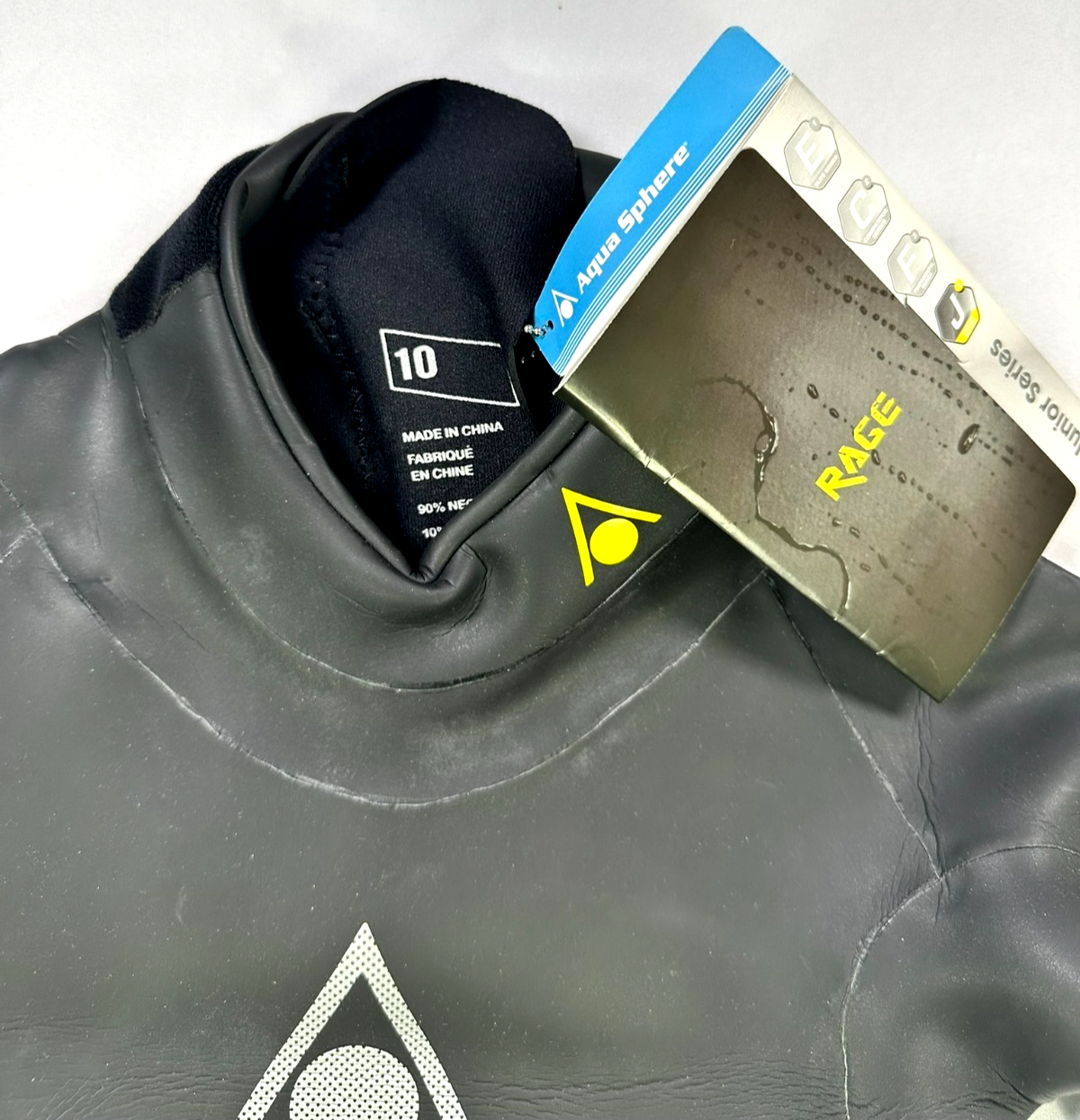 Youth Black Aqua Sphere Rage Series Full Body Zip Wetsuit (SU23510Y) Size 10