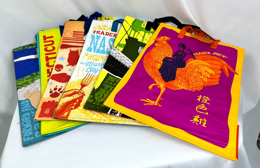 Trader Joe's Regional Reusable Shopping Bag Collection (6 Bag Set)