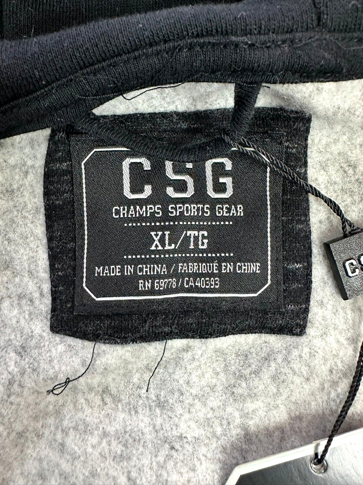 Men's Black Champ's Sporting Goods Zip Hoodie- Size XL