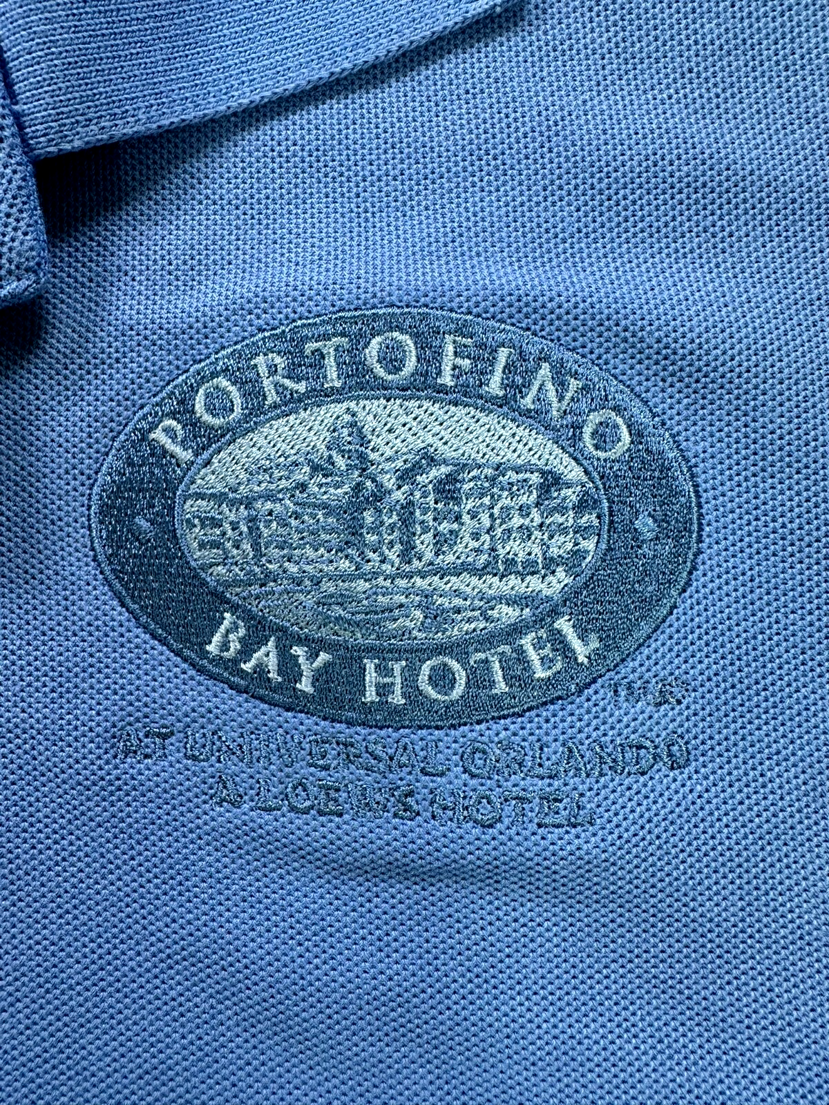 Men's Blue Greg Norman Portofino Bay Hotel Orlando FL Golf Polo Shirt- Size L